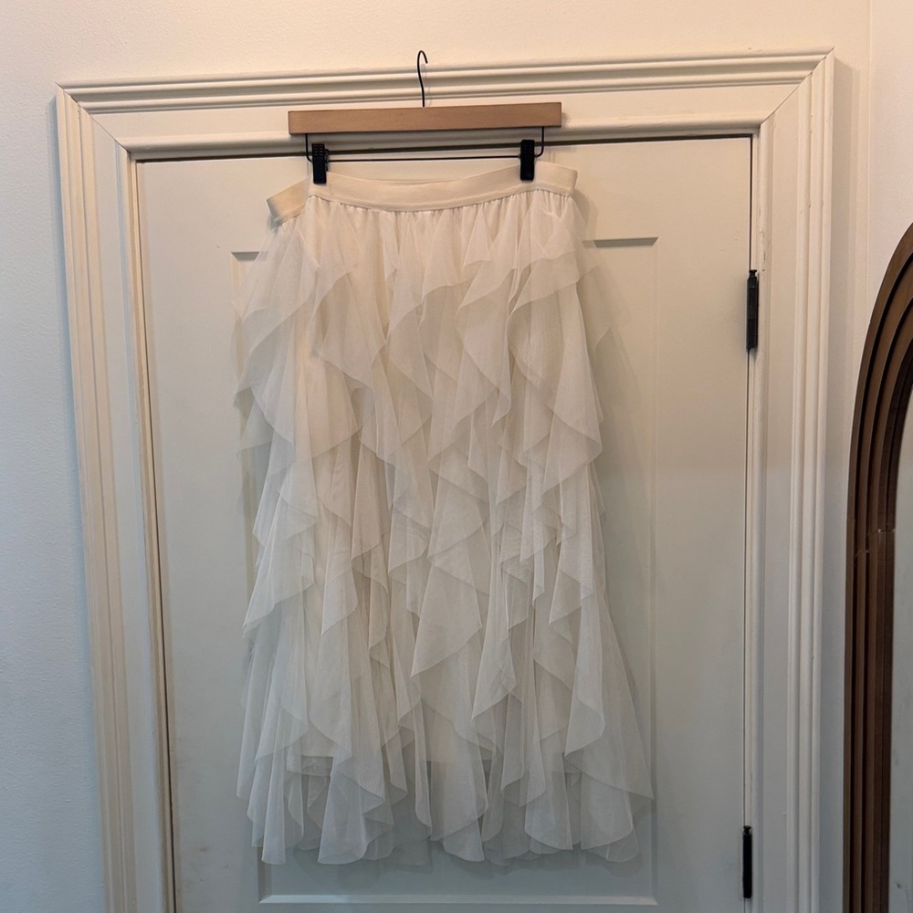 Chelsea & Violet Cream Asymmetrical Skirt